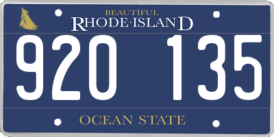 RI license plate 920135