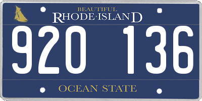 RI license plate 920136