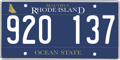 RI license plate 920137