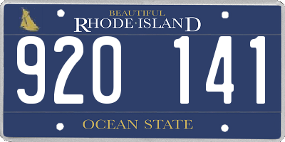 RI license plate 920141