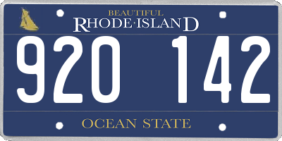 RI license plate 920142