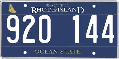 RI license plate 920144