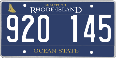 RI license plate 920145