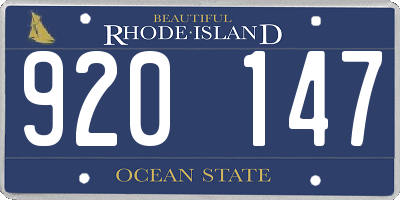 RI license plate 920147