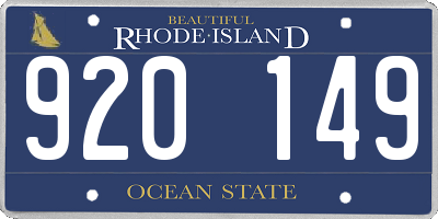 RI license plate 920149
