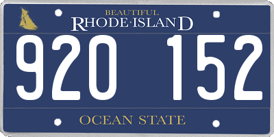 RI license plate 920152