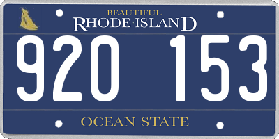 RI license plate 920153