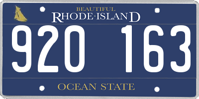 RI license plate 920163