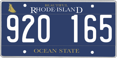 RI license plate 920165