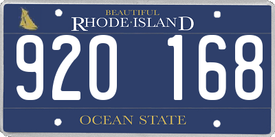 RI license plate 920168