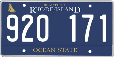 RI license plate 920171