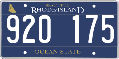 RI license plate 920175