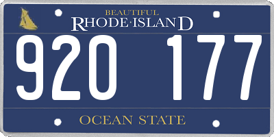 RI license plate 920177