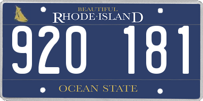 RI license plate 920181