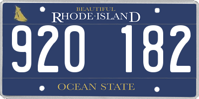 RI license plate 920182