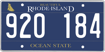 RI license plate 920184