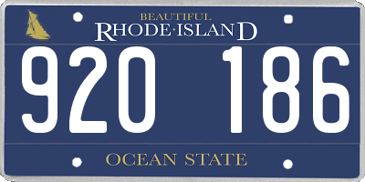 RI license plate 920186