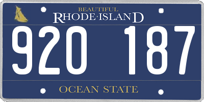 RI license plate 920187