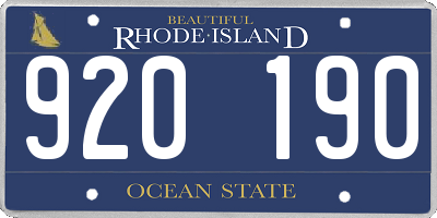 RI license plate 920190