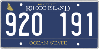 RI license plate 920191