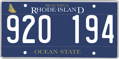 RI license plate 920194