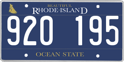RI license plate 920195