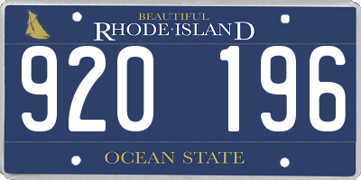 RI license plate 920196