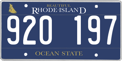 RI license plate 920197