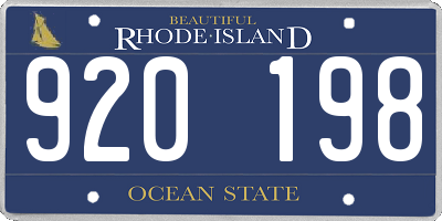 RI license plate 920198