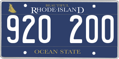 RI license plate 920200