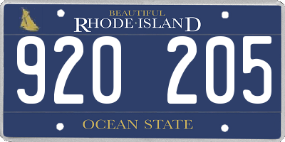 RI license plate 920205