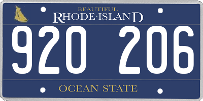 RI license plate 920206