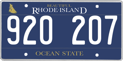 RI license plate 920207