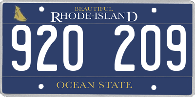 RI license plate 920209