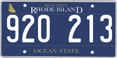 RI license plate 920213