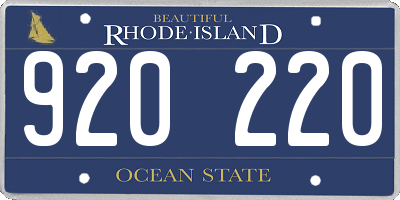 RI license plate 920220