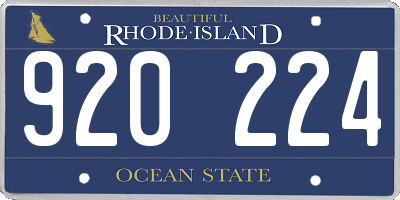 RI license plate 920224