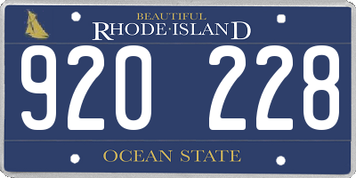 RI license plate 920228