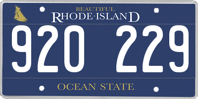 RI license plate 920229