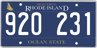 RI license plate 920231