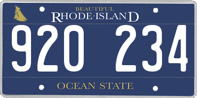 RI license plate 920234