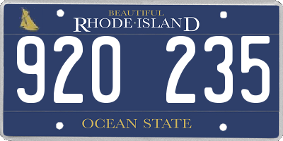 RI license plate 920235