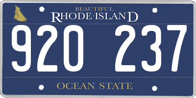 RI license plate 920237