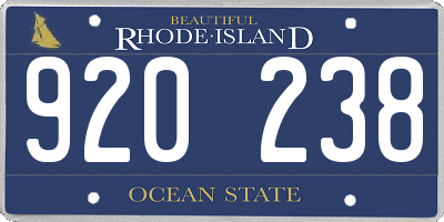 RI license plate 920238