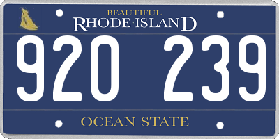 RI license plate 920239