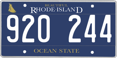 RI license plate 920244