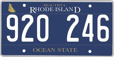 RI license plate 920246