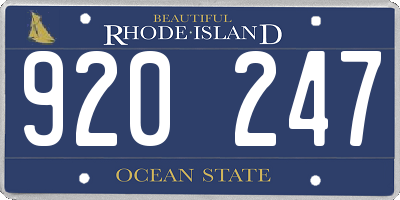 RI license plate 920247