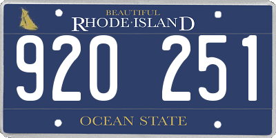 RI license plate 920251