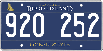 RI license plate 920252